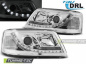 Mobile Preview: LED Tagfahrlicht Scheinwerfer für VW T5 03-09 chrom
